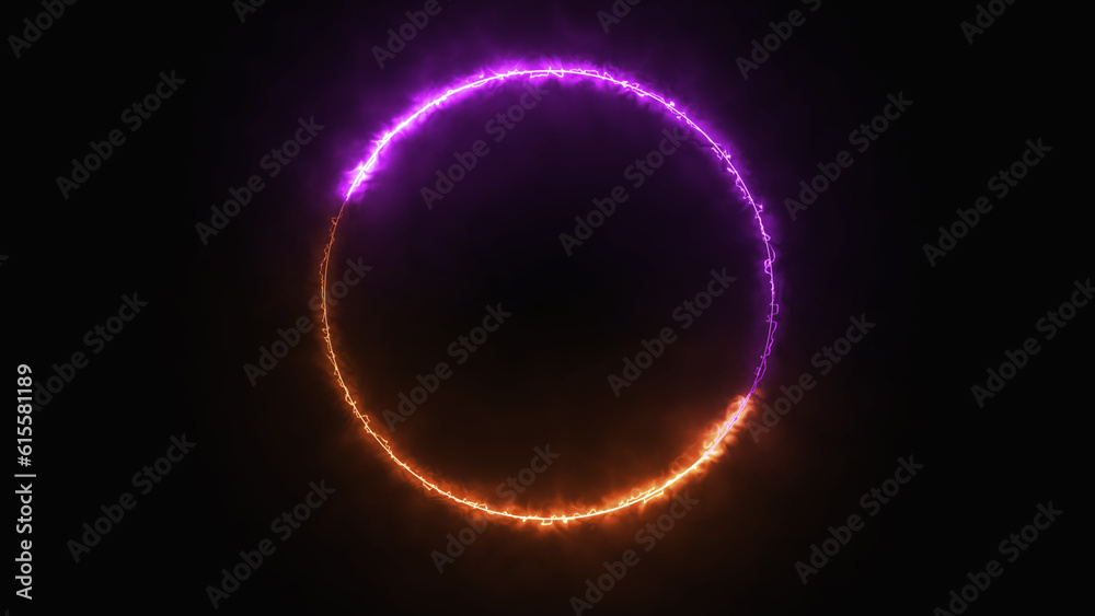 Abstract neon and fire motion circle light effect. Abstract Light Effect Element Design on Black Background. Abstract neon and fire motion circle light effect. Abstract Light Effect Element Design on Black Background.