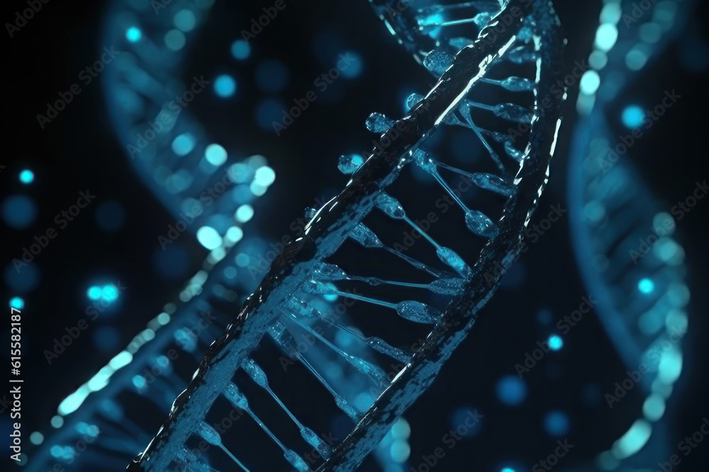DNA close up. Medical concept. AI generative.