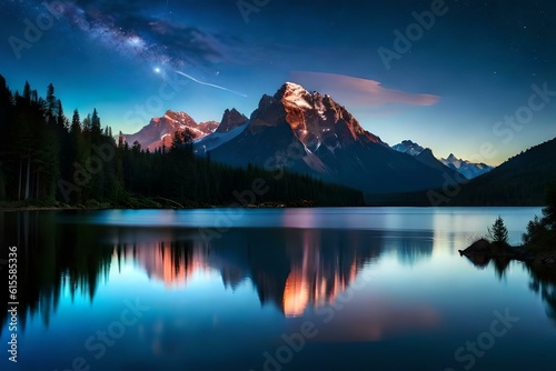 Celestial Symphony: AI's Harmonious Mountain and Sky Mélange © Ghulam