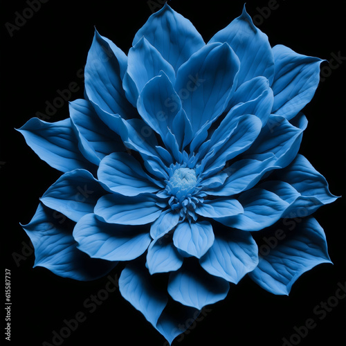 Blue flower has a light blue center ai generative