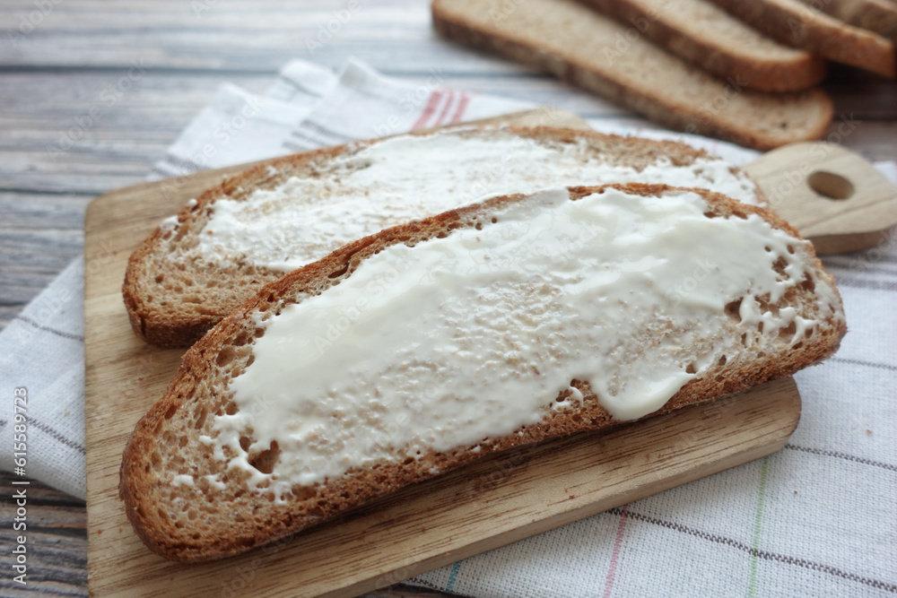 low fact cheese cream spread on a bread low fact cheese cream spread on a bread