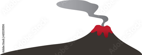 Eruption of volcano icon flat style vector image.