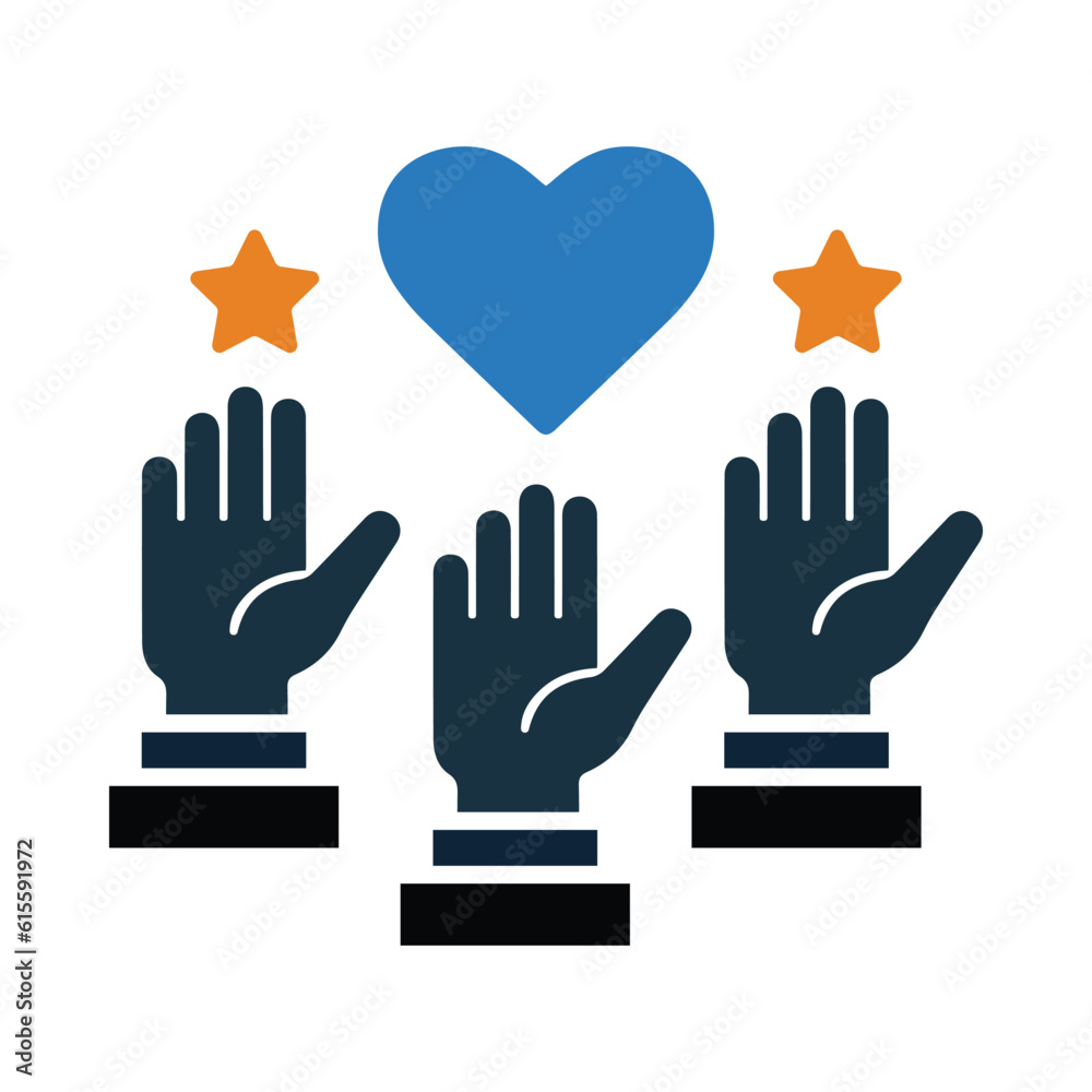 hands with hearts, charity, Volunteers, organization of volunteers, raised helping hands icon hands with hearts, charity, Volunteers, organization of volunteers, raised helping hands icon