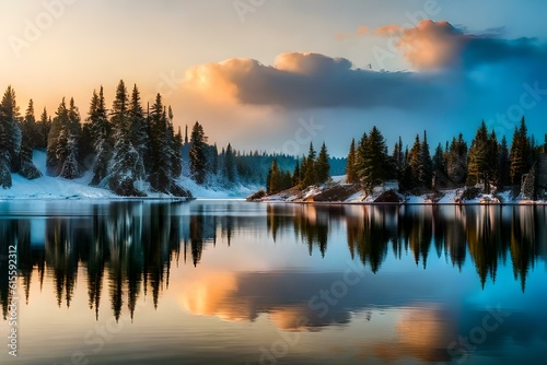 Digital Reflections: Trending AI-Created Landscapes and Lakes