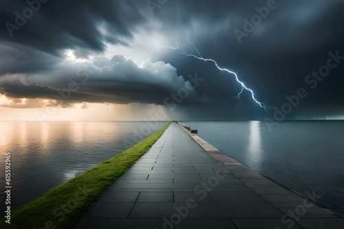 Stormy Splendor: Trending Lightning Landscapes by AI