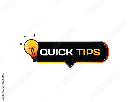 Quick tips or helpful tip label banner design illustration