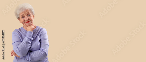 Thoughtful senior woman in ...