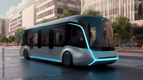  Artificial Intelligence technology in autonomous self-driving car. Futuristic Concept. Generative Ai technology.