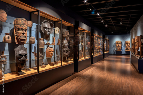 Native American artifact collection showcasing rich cultural heritage in an engaging atmosphere Generative AI photo