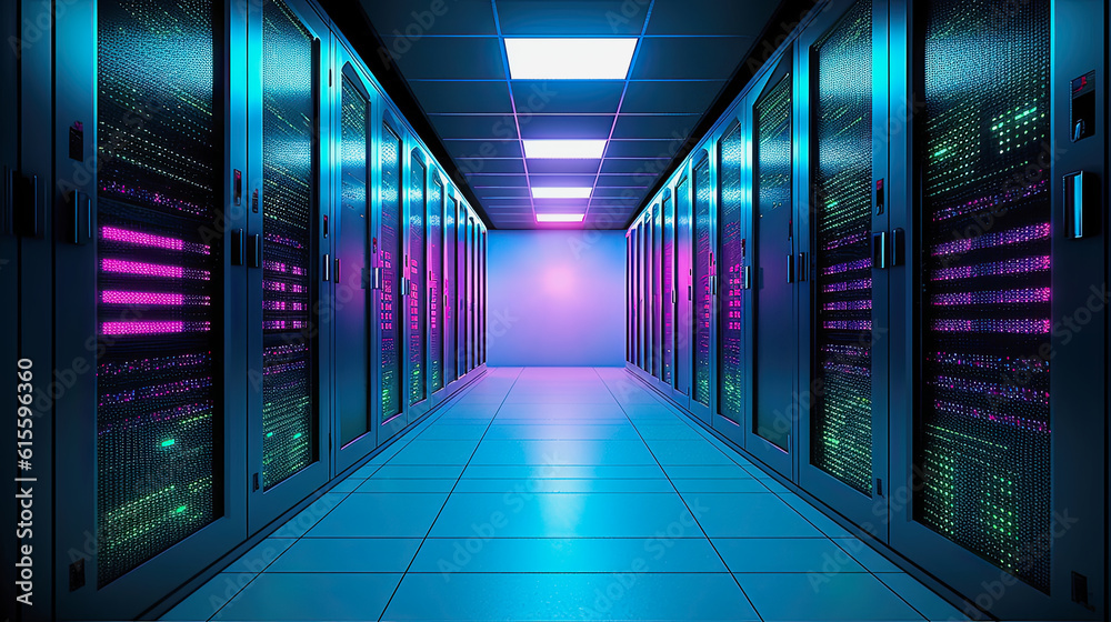 server room with purple neon color, midjourney generative ai server room with purple neon color, midjourney generative ai