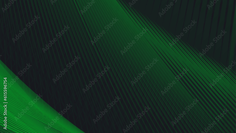 Abstract motion wave lines vector background in green