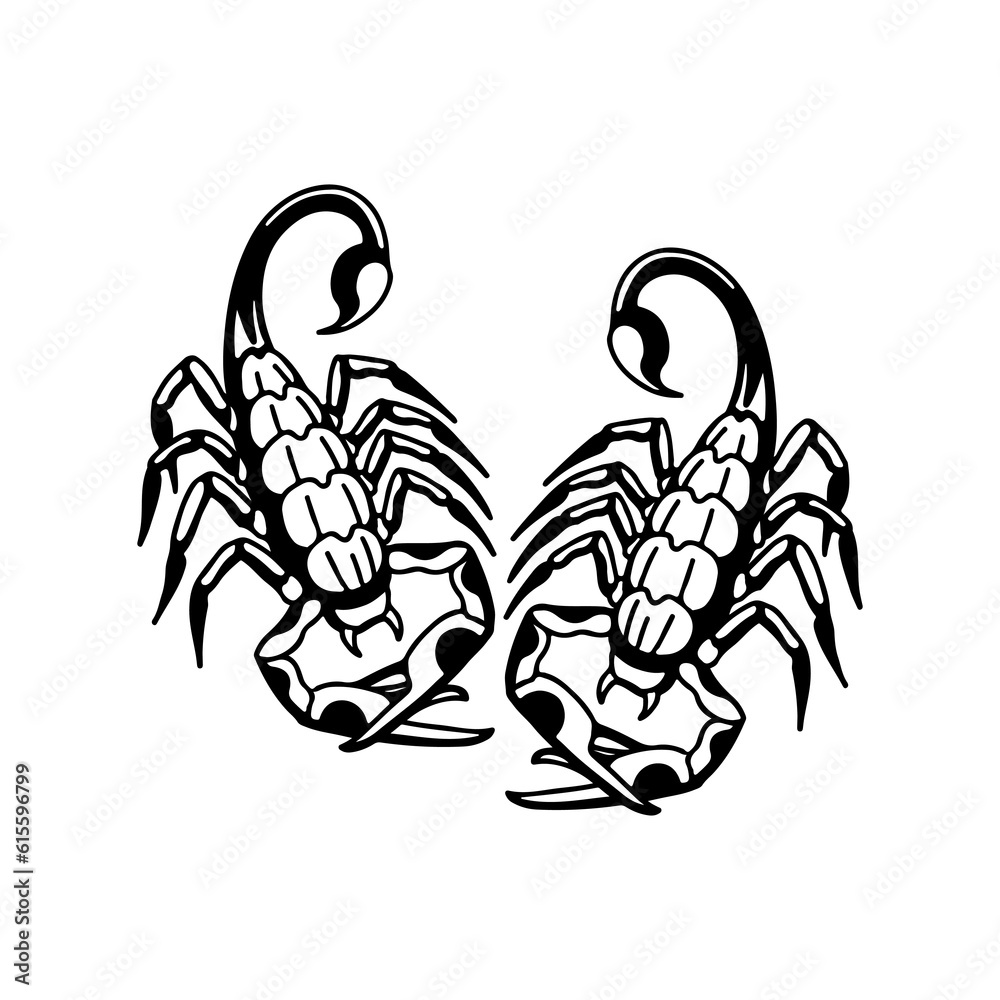 vector illustration of two black scorpions vector illustration of two black scorpions