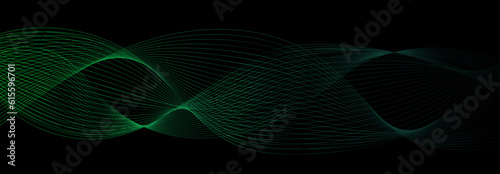 Obraz na płótnie Abstract motion wave lines vector background in green w salonie