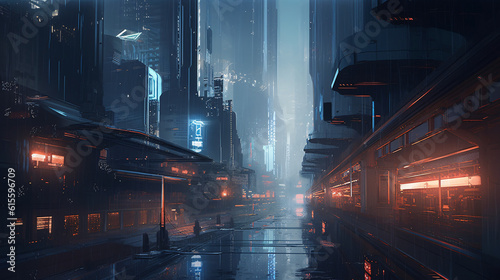 "Glimpses of Tomorrow: A Futuristic Technological Metropolis" AI Generated Image