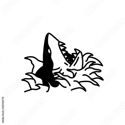 vector illustration of a ferocious shark