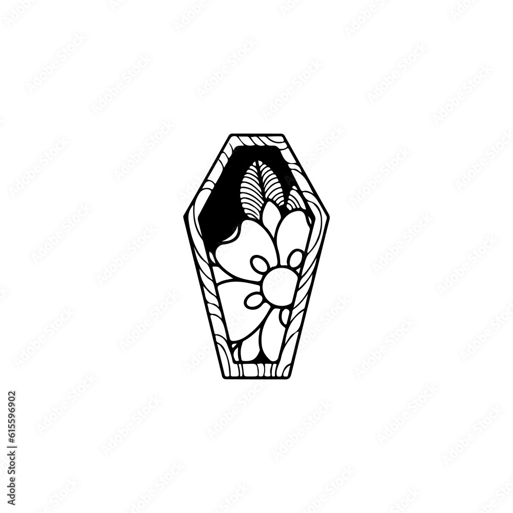 vector illustration of a crate with floral motifs concept vector illustration of a crate with floral motifs concept