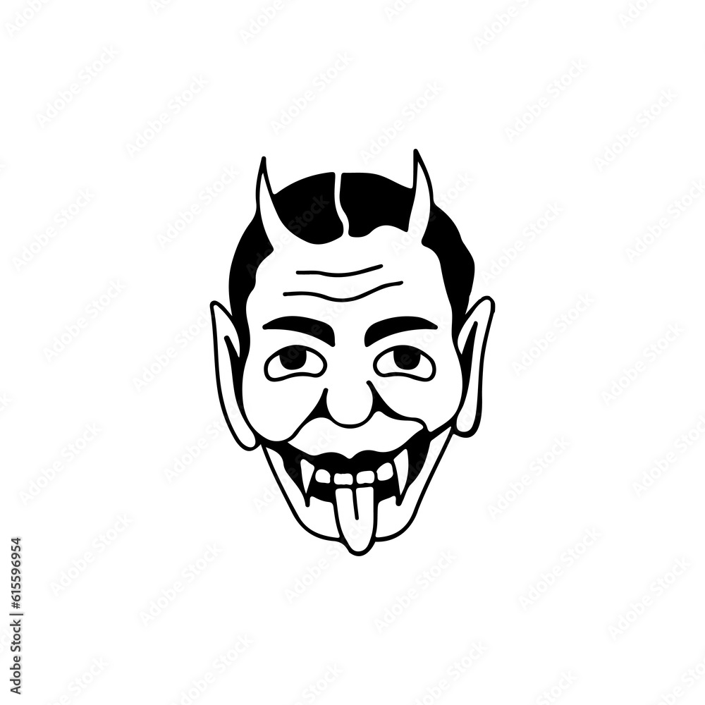 vector illustration of an ugly face devil vector illustration of an ugly face devil