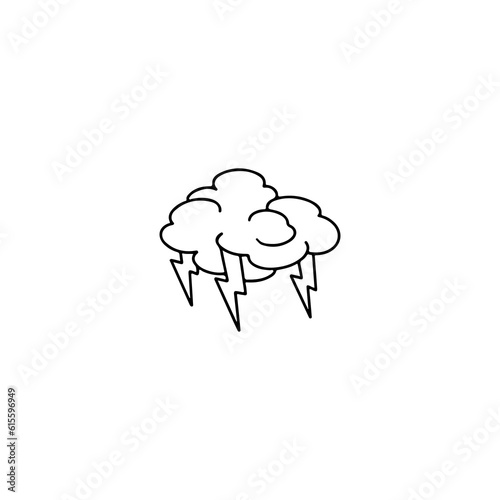 vector illustration of a cloud with lightning