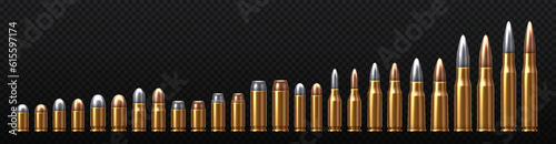 Metal and alloy bullets set