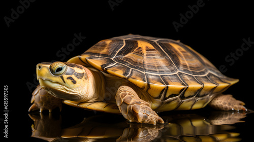 Turtle, super realistic turtle in dark background - Generative AI