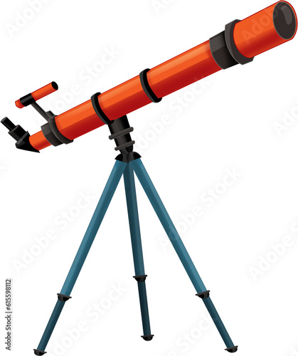 cartoon scene with colorful telescope equipement isolated illustration for children
