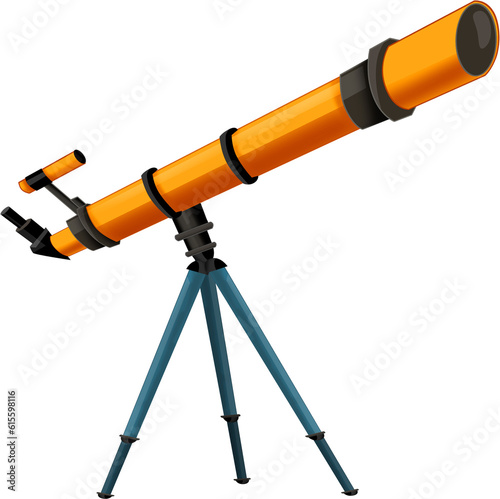 Quadro su tela cartoon scene with colorful telescope equipement isolated illustration for child
