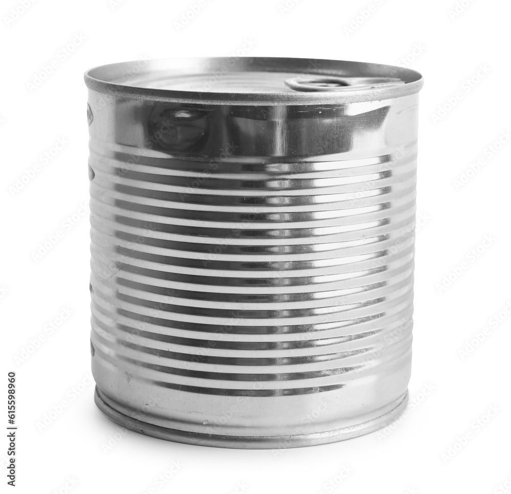Tin can with fish isolated on white background Tin can with fish isolated on white background
