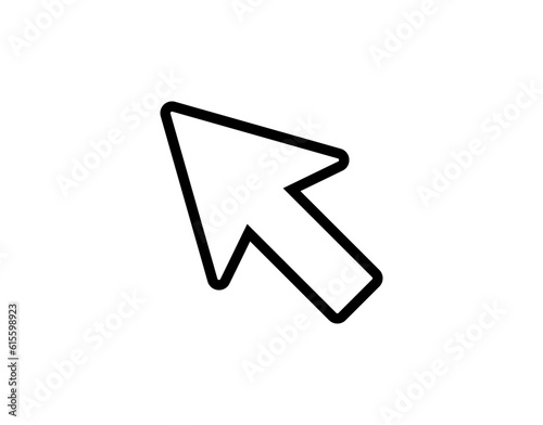Cursor icon. Stroke, line cursor click vector symbol. Computer mouse cursor icon for web and mobile app, etc.