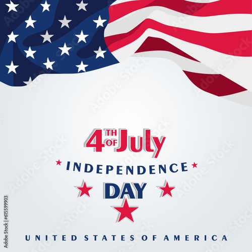 4th of july usa independence day greeting  social media card vector design.	