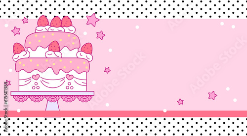Abstract pink background with cake vector illustration. Abstract pink background. Decoration banner themed Lol surprise doll girlish style. Invitation card template