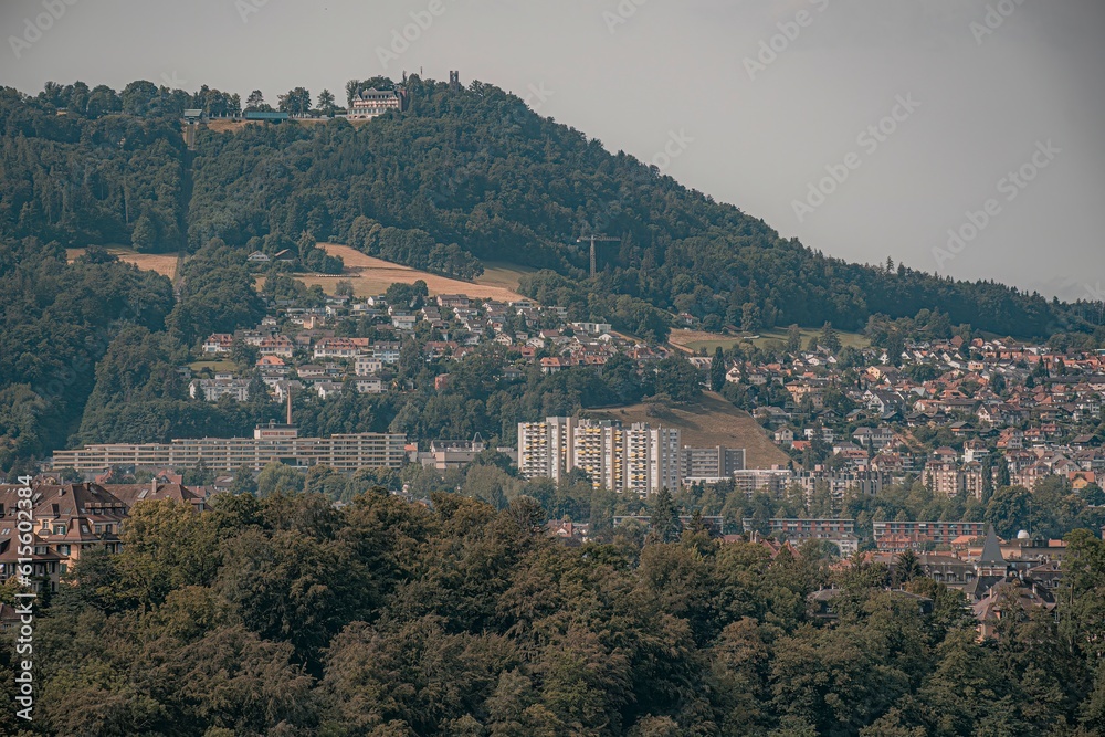 view of the city and mountain