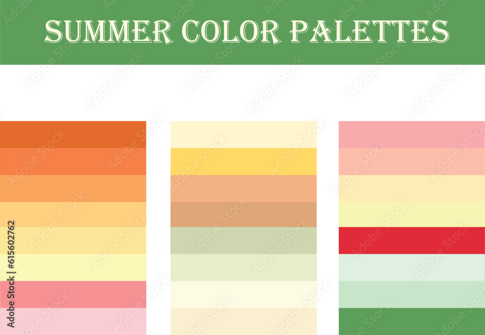 Summer Color Palettes  Vector Design Eps File Set