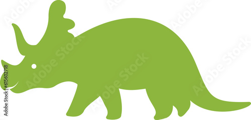 Triceratops dinosaur animal green color icon vector illustration.