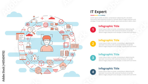 it expert concept for infographic template banner with four point list information