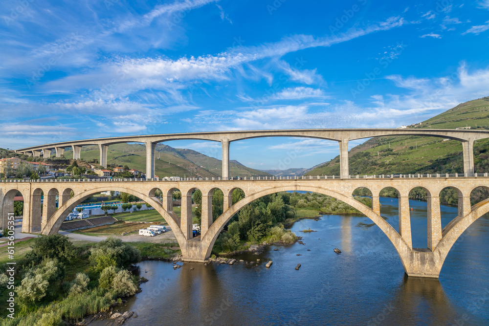 Fototapeta premium Vista da vila da Régua no Douro Portugal