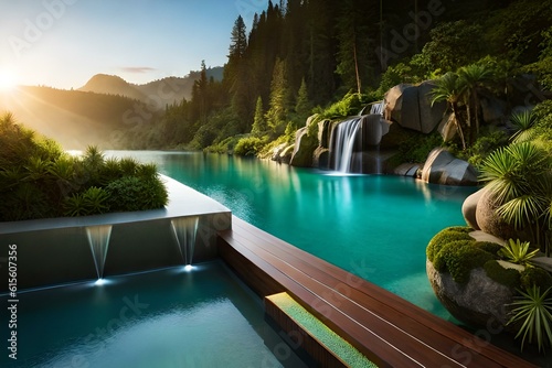 Aqua Dreams  Captivating AI-Generated Landscapes and Poolscapes