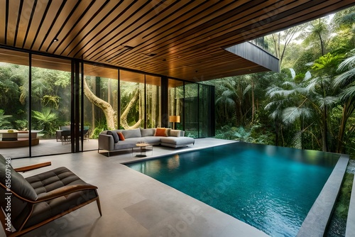 Aqua Serenity  Discover AI-Enriched Interior Design with Captivating Swimming Pool