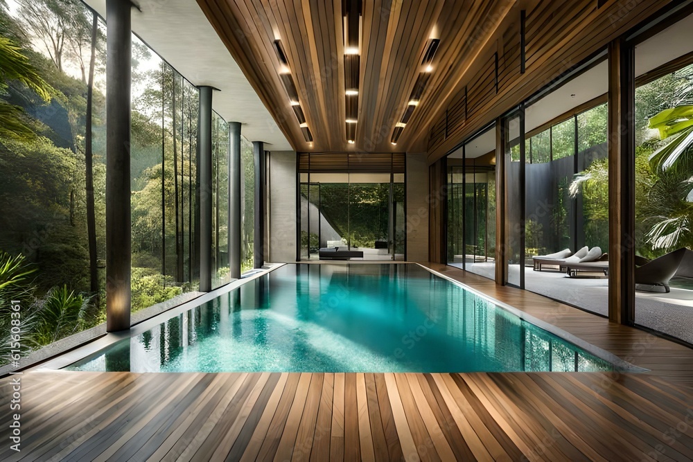 Splash of Luxury: AI-Infused Interior Designs Featuring Exquisite Swimming Pools