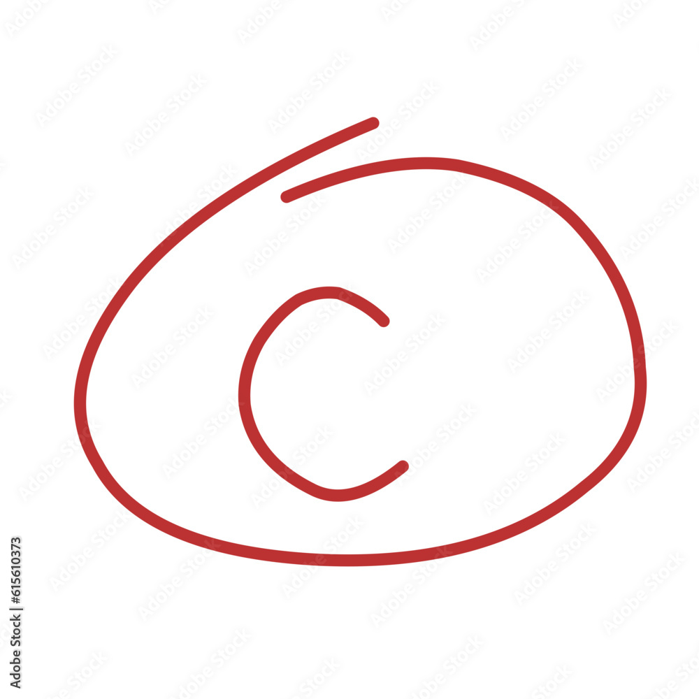 Red grade letter.red circle mark.grading circle Stock Vector Adobe Stock