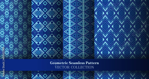 Creative geometry rhombus seamless ornament collection. Indian motif ethnic patterns. Rhombus lozenge geometric vector endless texture package. Cover background templates.