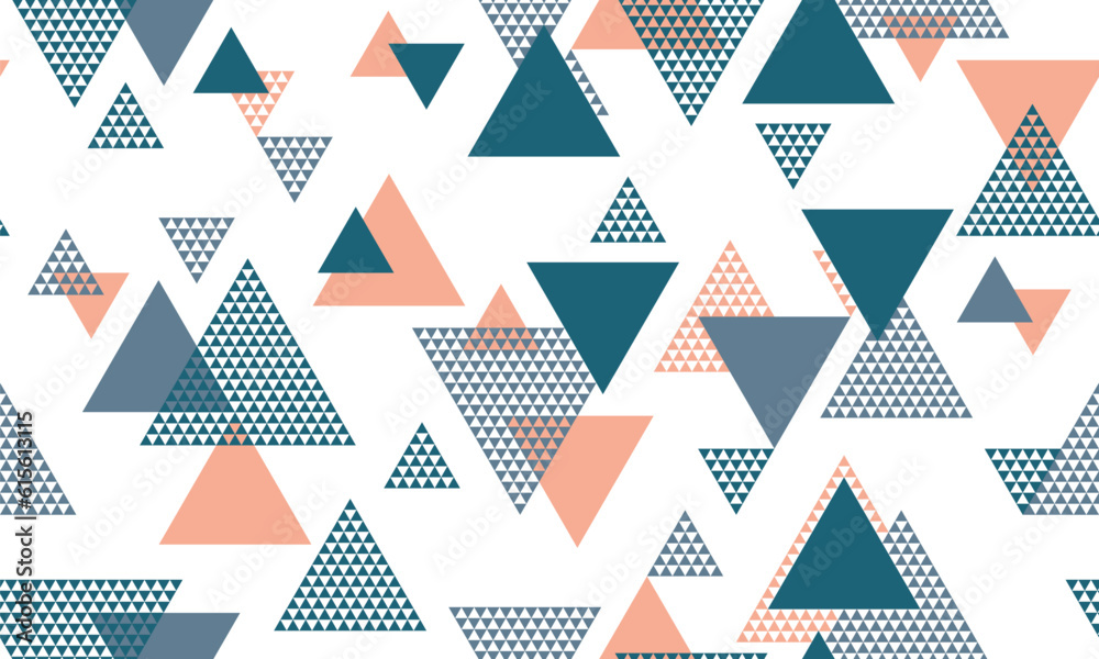 Triangle shapes seamless pattern vector design. Triangle shapes seamless pattern vector design.