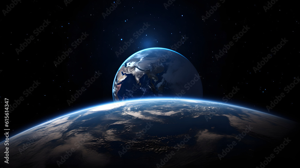 宇宙から見た地球の壮大な景観 No.035 | A Majestic View of Earth from Space Generative AI - obrazy, fototapety, plakaty 