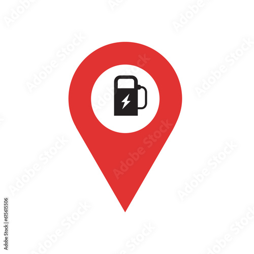 Electric car charge station map pin