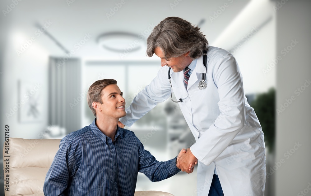 Doctor and patient during medical healthcare checkup at clinic. Doctor and patient during medical healthcare checkup at clinic.