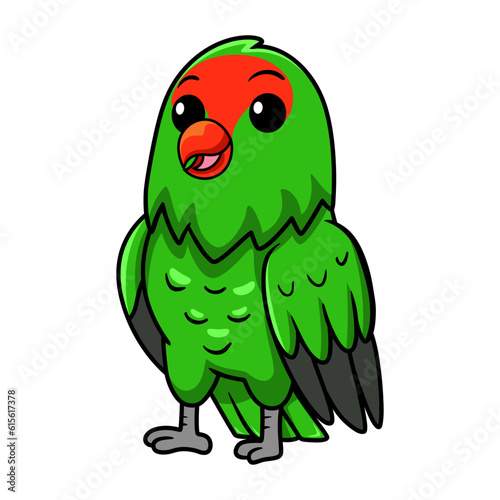 Cute black winged lovebird cartoon