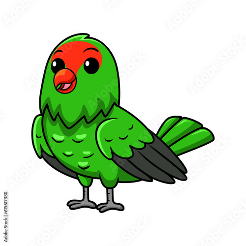 Cute black winged lovebird cartoon