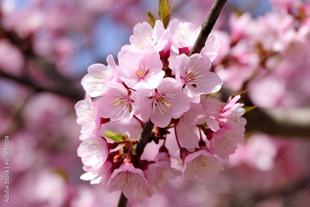 Cherry Blossom Tree in Bloom with Background Blurred Cherry Blossom Tree in Bloom with Background Blurred