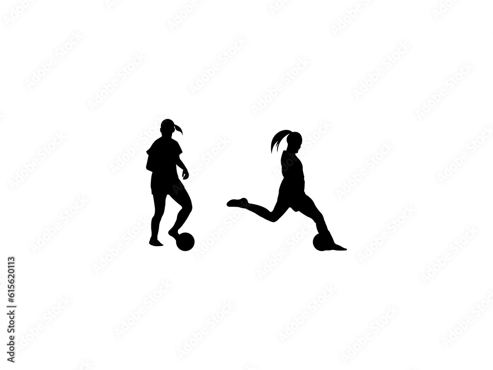 Girls soccer silhouette