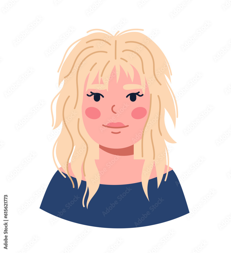 Young girl with blond hairstyle concept Young girl with blond hairstyle concept