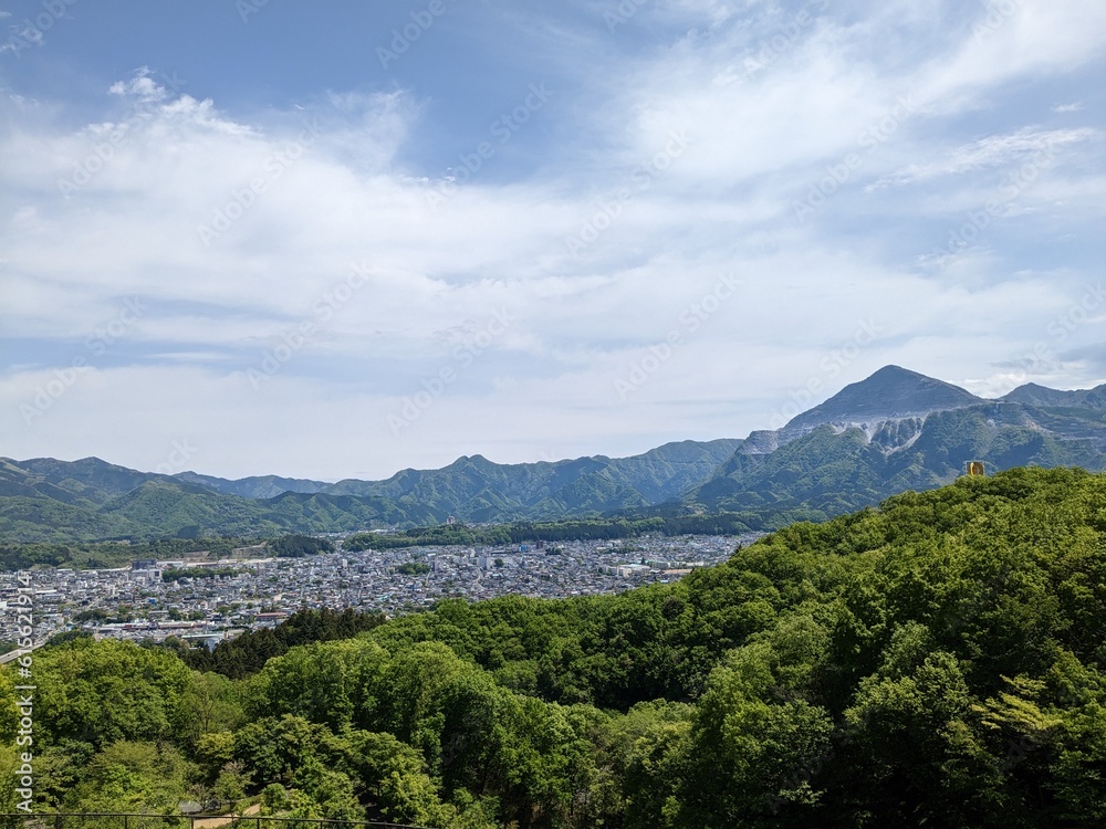Chichibu Muse Park, where you can see picturesque views of Chichibu City along with Mount Buko (Bukosan)